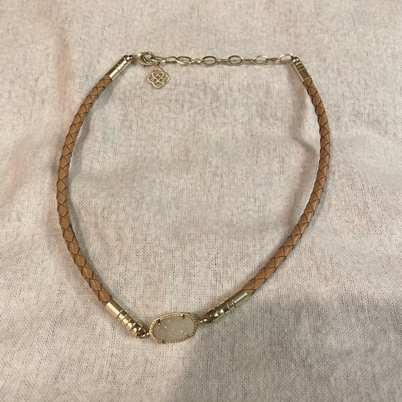 Kendra Scott Cooper Braided Leather Choker Necklace - Picture 3 of 10